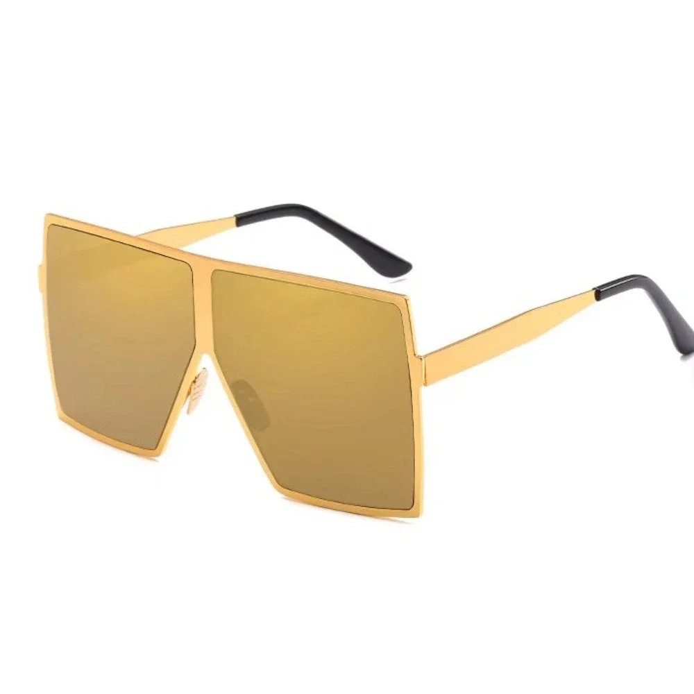 Square Oversized Sunglasses Polygon Flat dimensional Rhombic Loop Wire Frame New